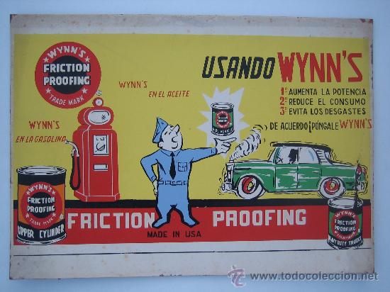 Posters: PROPAGANDA EN CART&Oacute;N MUY GRUESO DE WYNN&acute;S. ORIGINAL  ( 36,5 x 51,5 cm.)