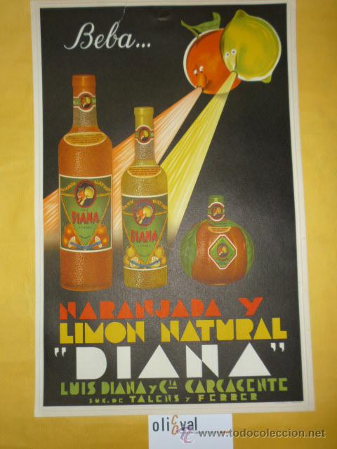 Posters: Cartel diana naranjada y limon natural luis dianma y Cia Carcagente suc,de talens y ferrer 420x 270