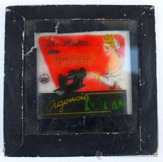 Posters: ANTIGUO CRISTAL PUBLICITARIO DE REFREY AGENCIA ROLAN - ANTIGUA PUBLICIDAD DE LOS CINES - EN BUEN EST