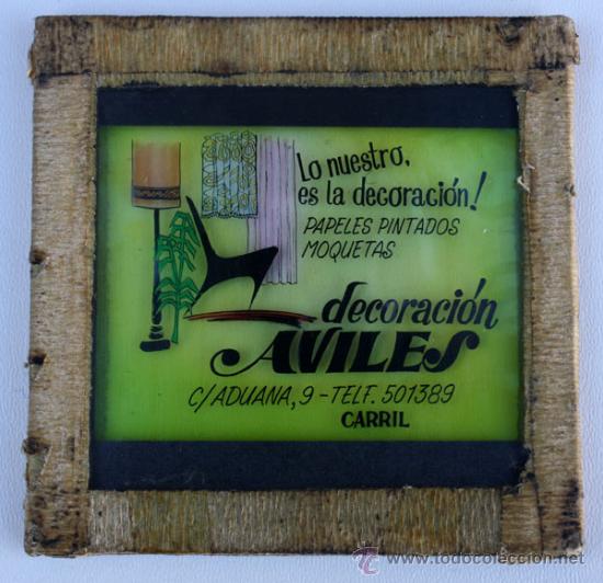 Posters: ANTIGUO CRISTAL PUBLICITARIO PARA LOS ANTIGUOS CINES - PUBLICIDAD DE DECORACION AVILES EN CARRIL - M