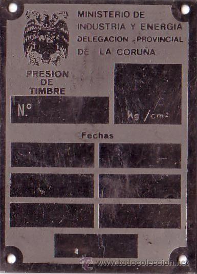 Carteles: CHAPA PRESION DE TIMBRE LA CORU&Ntilde;A SIN GRABAR - Foto 1