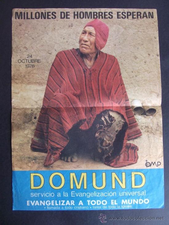 Affiches: cartel domund a&ntilde;o 1976, evangelizar todo el mundo