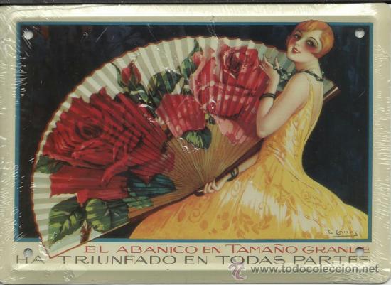 Posters: CARTEL MET&Aacute;LICO. ABANICO TAMA&Ntilde;O GRANDE. 20/40. LOS ANUNCIOS DE TU VIDA. M&Aacute;LAGA. 1900 - 1960.