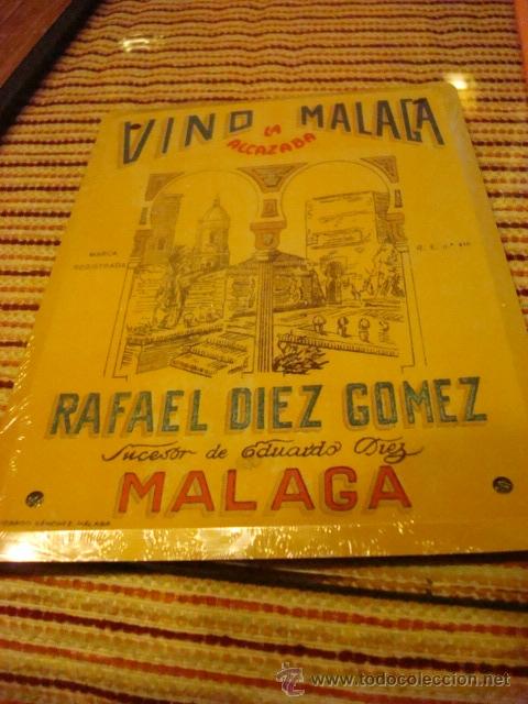Affiches: PUBLICIDAD VINO MALAGA LA ALCAZABA REPRODUCCION CHAPA