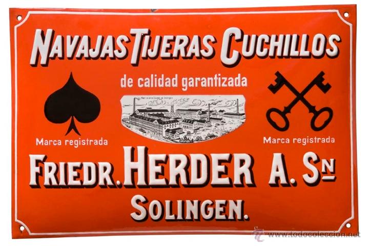 Carteles: Chapa esmaltada Navajas Herder - Foto 1