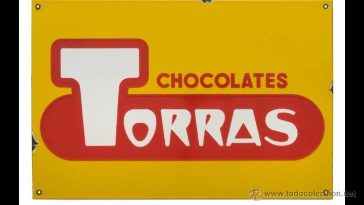 Carteles: Chapa esmaltada -Chocolates Torras- - Foto 1