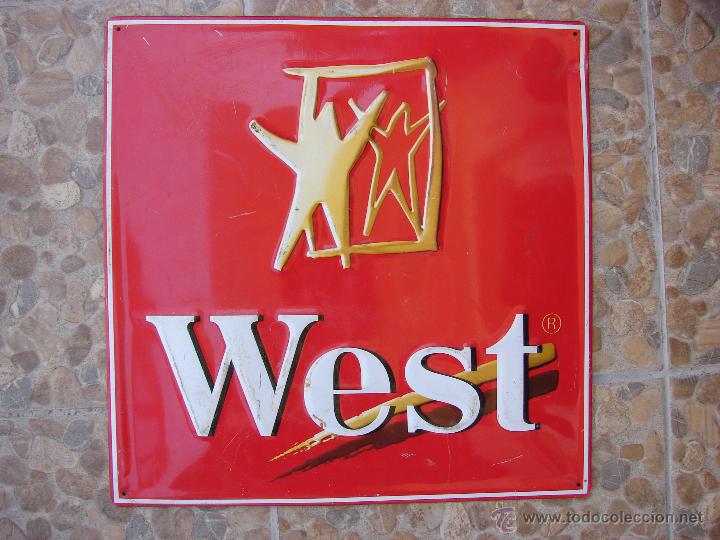 Carteles: CHAPA DE PUBLICIDAD DE TABACOS WEST - Foto 1