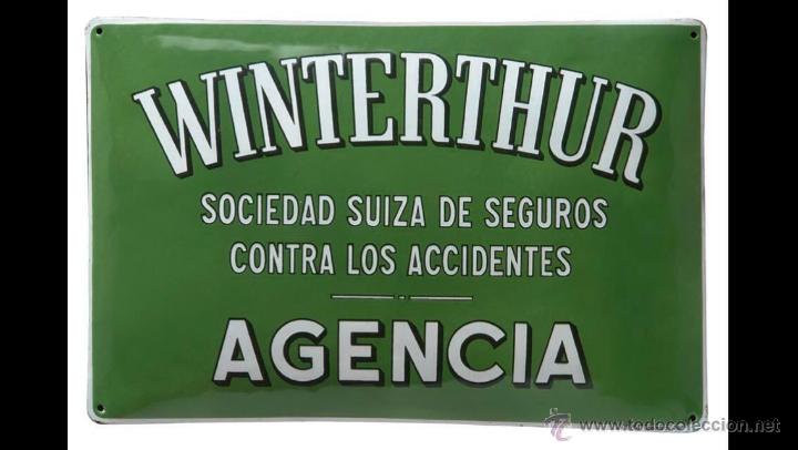 Carteles: chapa esmaltada abombada seguro Winterthur - Foto 1