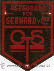 Affiches: Chapita Asegurado por Gebhard y cia 8 x 6 cm Compa&ntilde;ia aseguradora.