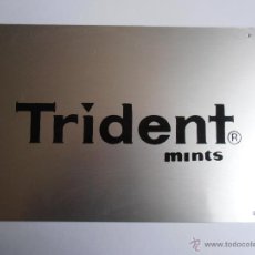 Carteles: CHAPA METALICA CARAMELOS CHICLES TRIDENT MINTS AÑOS 80. Lote 51102690