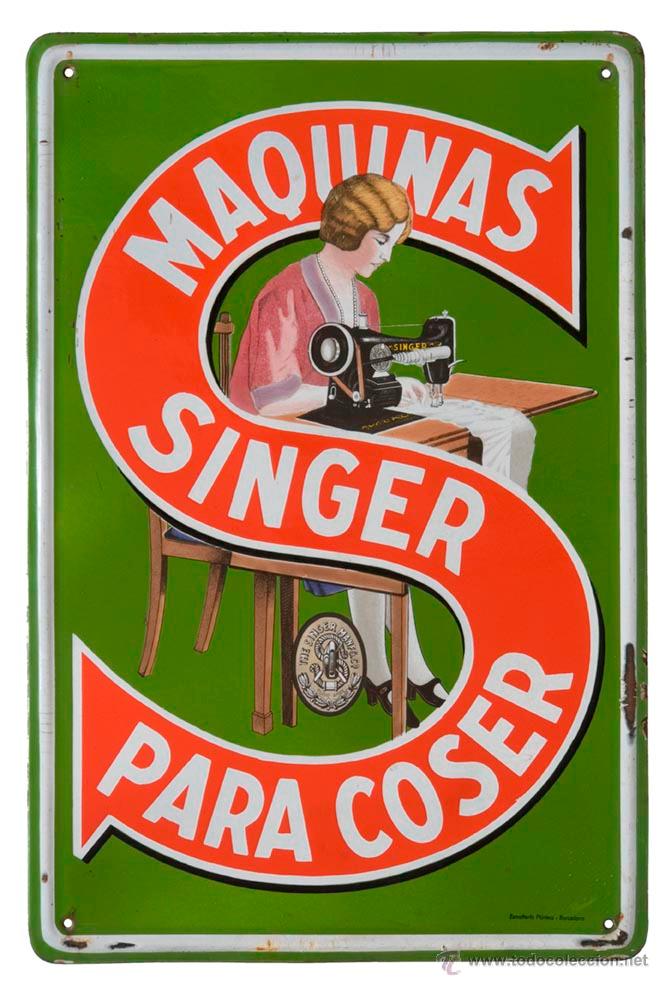 Carteles: Singer chapa esmaltada pl&uacute;rima - Foto 1