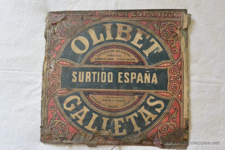 Plakate: CHAPA LATA CON PUBLICIDAD GALLETAS OLIBET