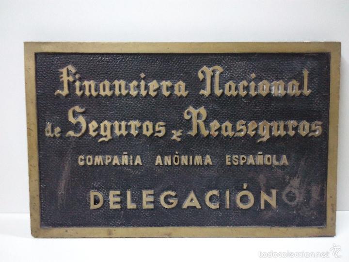 Carteles: PLACA O CHAPA . FINANCIERA NACIONAL DE SEGUROS Y REASEGUROS . DELEGACION - Foto 2