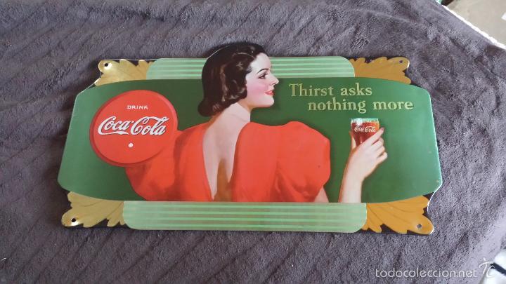 Posters: CARTEL DE CHAPA PUBLICITARIO MARCA REFRESCOS COCA COLA