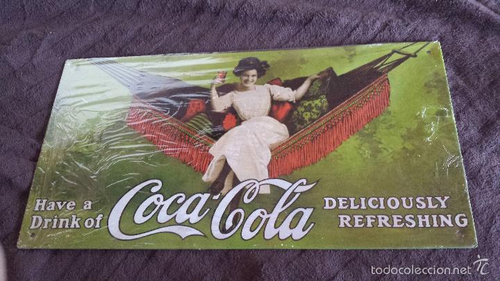 Posters: CARTEL DE CHAPA PUBLICITARIO MARCA REFRESCOS COCA COLA