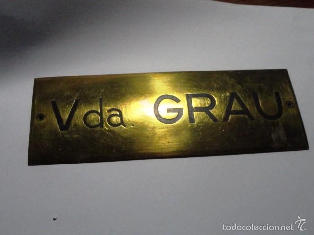 Carteles: PLACA DE PUERTA VIUDA GRAU ( CHAPA CARTEL) - Foto 1