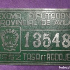 Carteles: MATRICULA - ARBITRIO DE RODAJE CICLOMOTOR - MOTOCICLETA - 13548 - AVILA - 1952 -