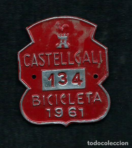 Carteles: Matricula de Bicicleta Castellgali. 1961. - Foto 1