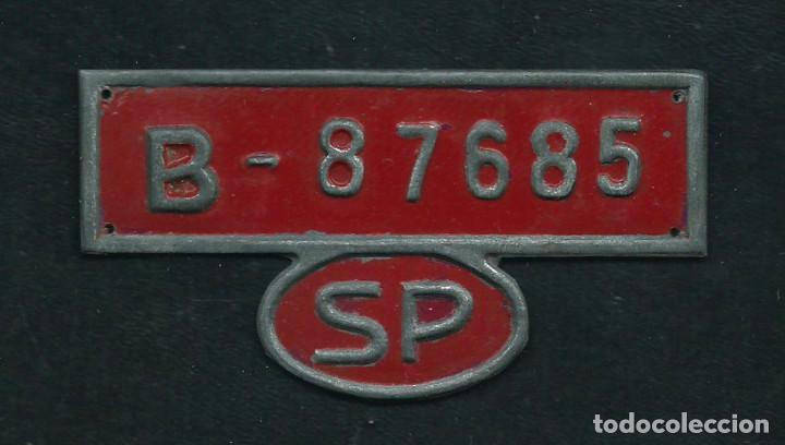 Posters: Peque&ntilde;a antigua matricula. Barcelona. SP. Muy bonita.