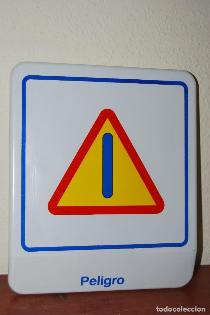 Affiches: CARTEL DE CRISTAL SERIGRAFIADO - PELIGRO - LETRERO DE VIDRIO - COLEGIO - A&Ntilde;OS 80