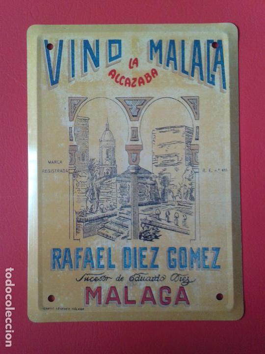 Affiches: CARTEL CHAPA PUBLICITARIA DE METAL LOS ANUNCIOS DE TU VIDA MALAGA VINO LA ALCAZABA RAFAEL DIEZ GOMEZ
