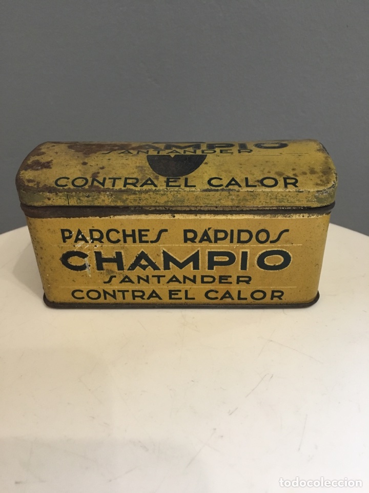 Posters: ANTIGUA CAJA DE CHAPA - PARCHES R&Aacute;PIDOS CHAMPIO - SANTANDER