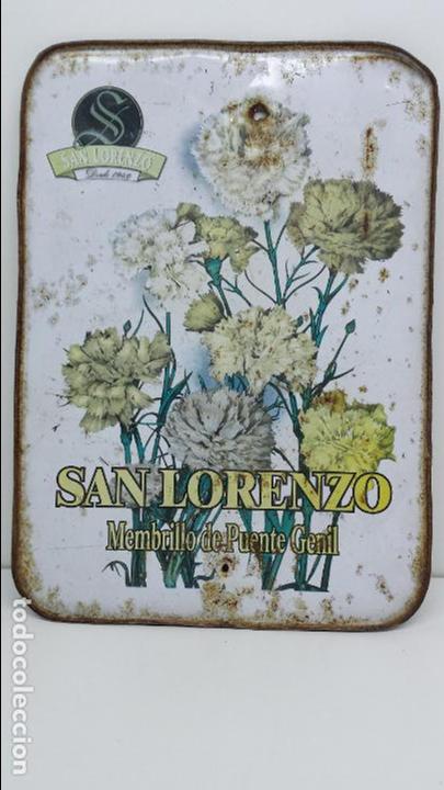 Affiches: CHAPA LITOGRAFIADA PUBLICIDAD DE MEMBRILLO SAN LORENZO - PUENTE GENIL