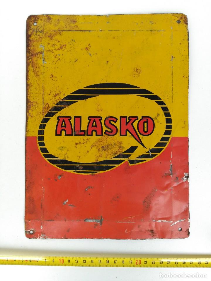 Affiches: Antigua chapa de publicidad Alasko