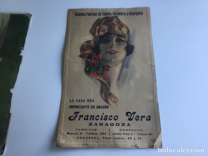 Affiches: Cartel soporte de calendrio, f&aacute;brica de Tejidos, a&ntilde;os 20