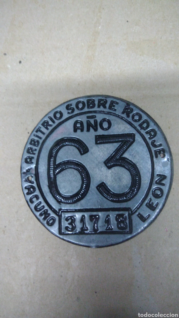 Posters: Matricula de carro a&ntilde;o 1963. Nueva sin uso. De Le&oacute;n.