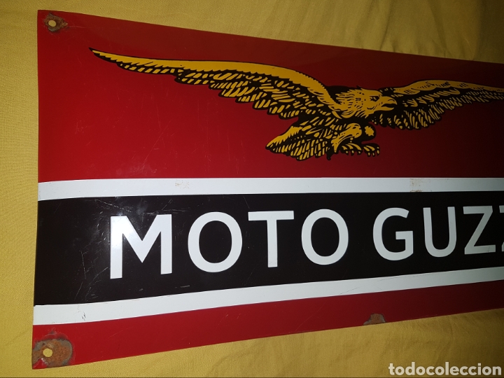 Carteles: Espectacular chapa esmaltada moto guzzi años 30 - Foto 2 - 132595467