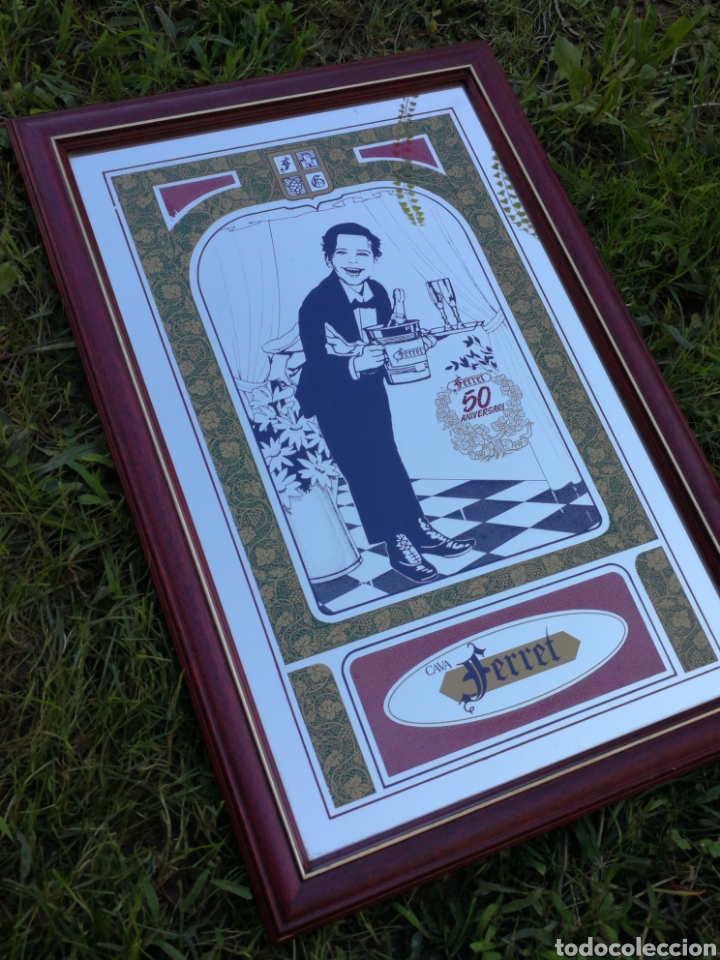 Affiches: ESPEJO PUBLICITARIO CAVA FERRET 50&deg; ANIVERSARI (1941-1991), 56x38CM.DIF&Iacute;CIL!!!.