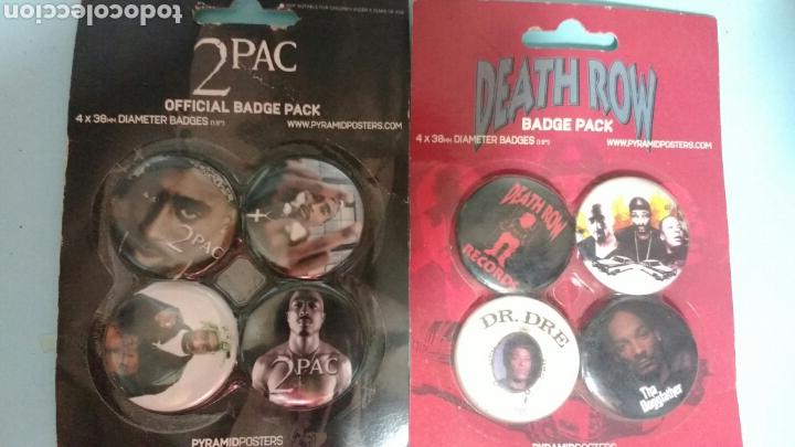 Carteles: 8 chapas 2pac y Death Row. En blister - Foto 1
