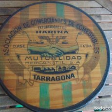 Carteles: CARTEL EN MADERA ASOCIACION COMERCIANTES EXPORTADORES DE HARINA MUTUALIDAD MERCANTIL TARRAGONA. Lote 139930614