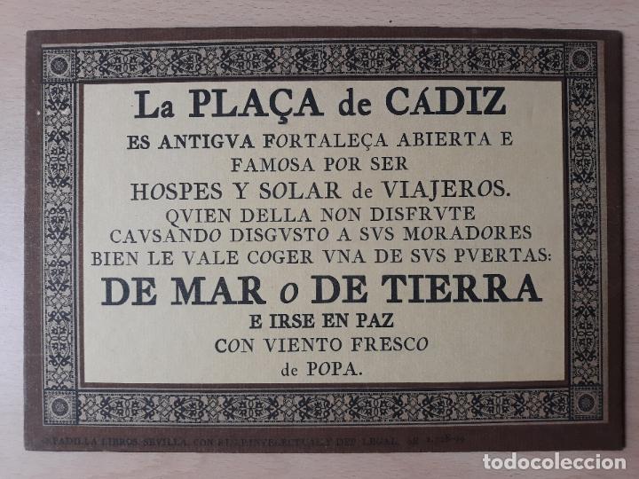 Plakate: La placa de cadiz- cartel de carton