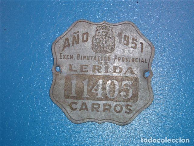 Carteles: MATRICULA DE CARRO DE LERIDA 1951 - Foto 1