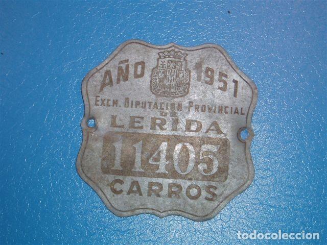 Carteles: MATRICULA DE CARRO DE LERIDA 1951 - Foto 2