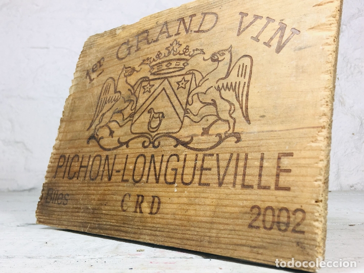 Plakate: PICHON LONGUEVILLE LETRERO O PARTE DE CAJA DE VINO FRANC&Eacute;SA DE MADERA CARTEL PUBLICIDAD
