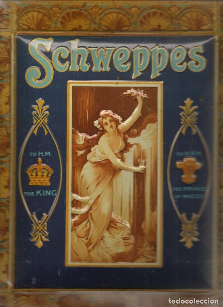 Plakate: SCHWEPPS. CHAPA CARTEL CON RELIEVE. TAMA&Ntilde;O: 32 X 27 APROX. (B/59)