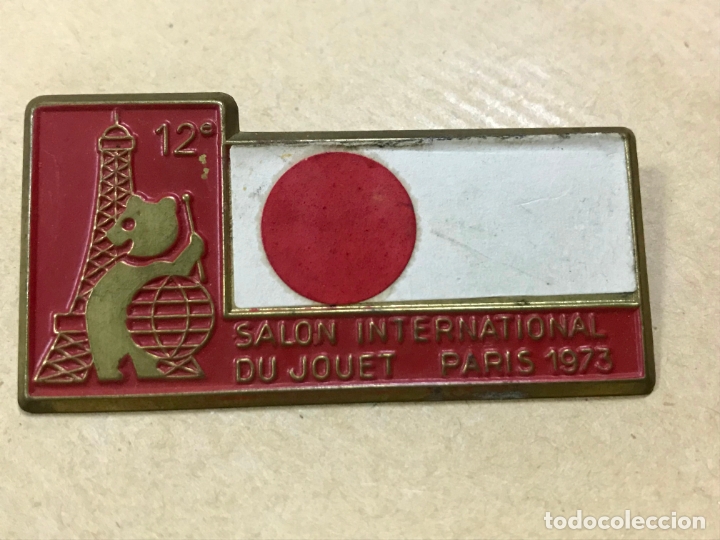 Affiches: CHAPA TIPO PINS 12&ordf; SALON INTERNATIONAL DU JOUET - PARIS 1973, MIDE 6X3CM