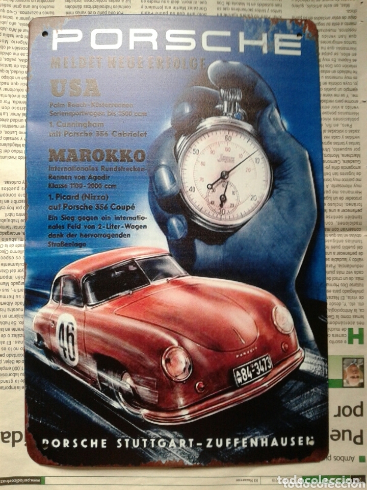 Carteles: CARTEL DE CHAPA PORSCHE - Foto 1