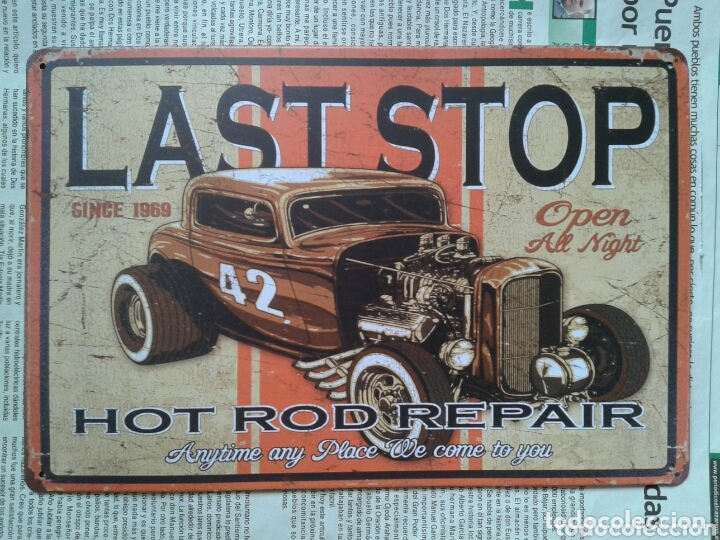 Posters: CARTEL DE CHAPA PUBLICIDAD LAST STOP