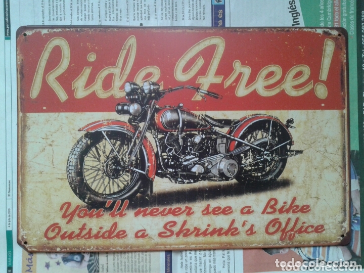 Carteles: CARTEL DE CHAPA RIDE FREE - Foto 1