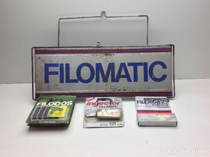 Carteles: RARO Y ANTIGUO EXPOSITOR FILOMATIC CON COMPLEMENTOS - LITOGRAFIADO - Foto 1