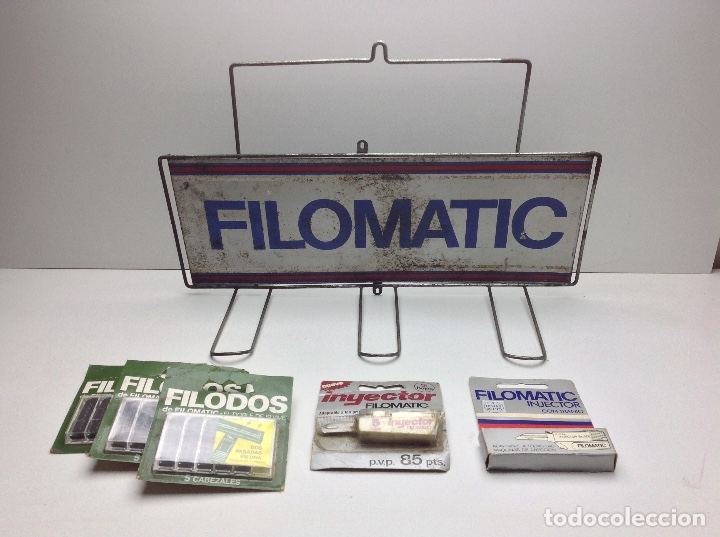 Carteles: RARO Y ANTIGUO EXPOSITOR FILOMATIC CON COMPLEMENTOS - LITOGRAFIADO - Foto 8