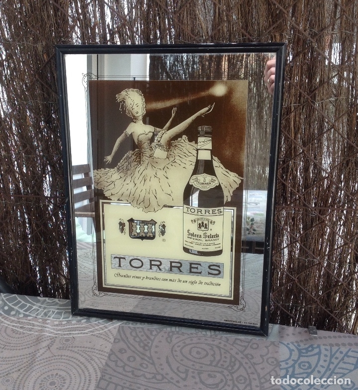 Carteles: CUADRO ESPEJO LITOGRAFIADO DE BODEGAS TORRES - BRANDY IMPERIAL SOLERA SELECTA 5 A&Ntilde;OS