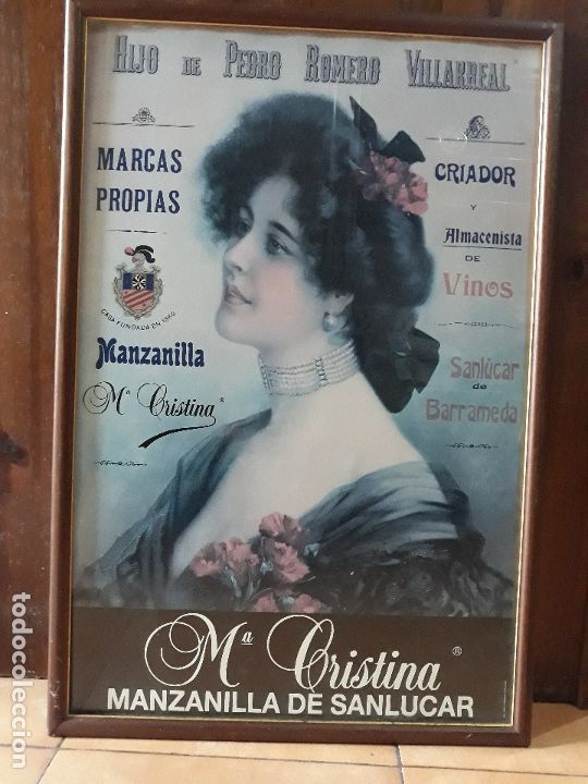 Posters: Manzanilla de Sanl&uacute;car M Cristina- hijo de Pedro romero villareal- criador almacenista de vinos