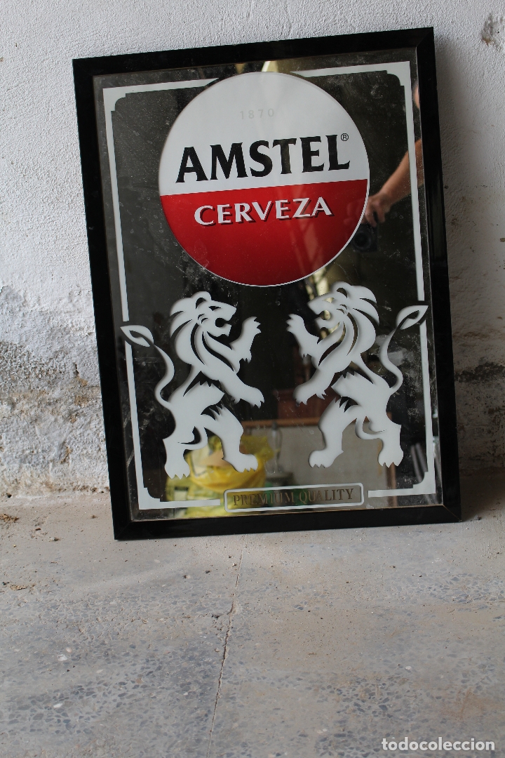 Posters: Cuadro espejo publicidad antiguo amstel cerveza