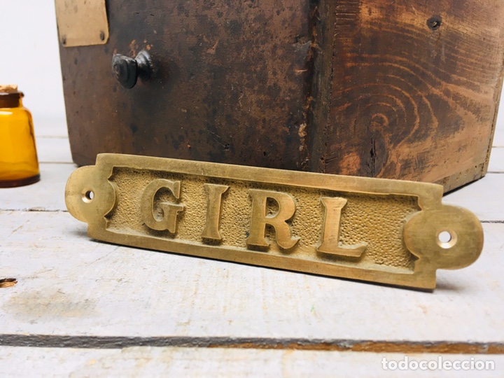 Posters: PLACA DE LATON - LETRERO ASEOS GIRL DECORACION ANTIGUA ESTILO NAUTICO