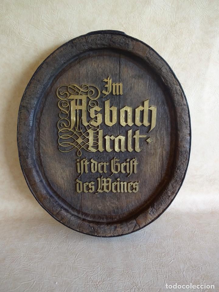 Plakate: cartel brandy asbach uralt forma de tonel en relieve 70 cm x 57 cm